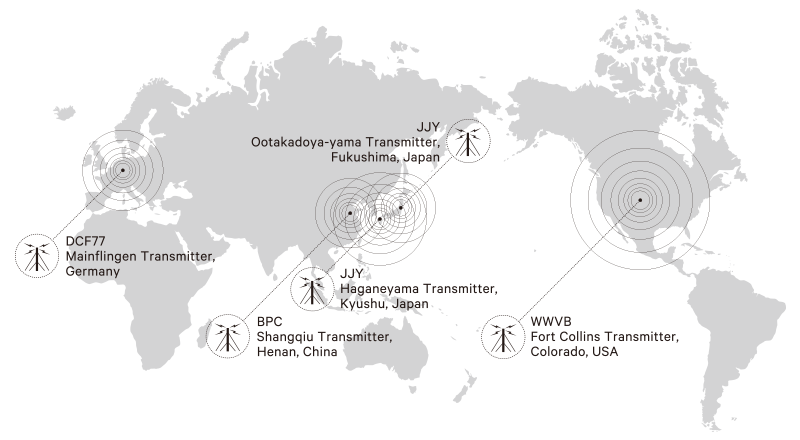 Karte Japan, China, Nordamerika und Europa