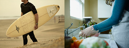Surfer und Küche