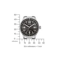 NJ0190-51E Homme Acier inoxydable noir ⌀ 40mm