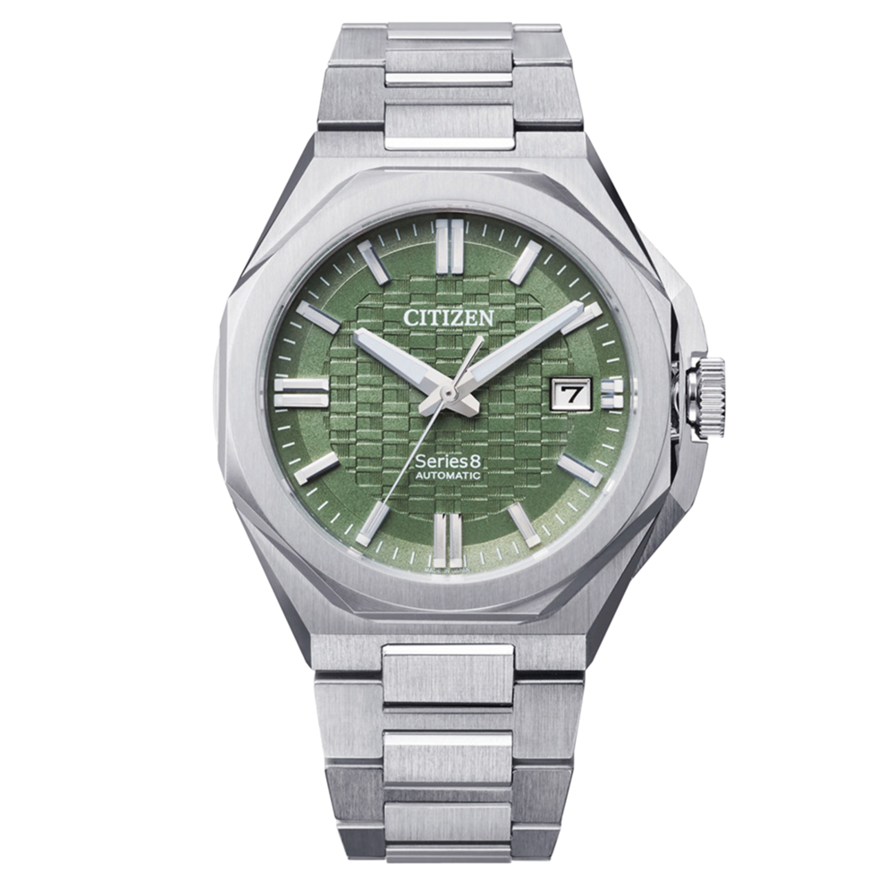 Montre Citizen Series 8 automatique verte avec bracelet en métal