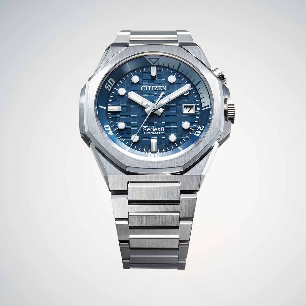 Montre automatique Citizen Series 8 avec cadran bleu et bracelet en acier