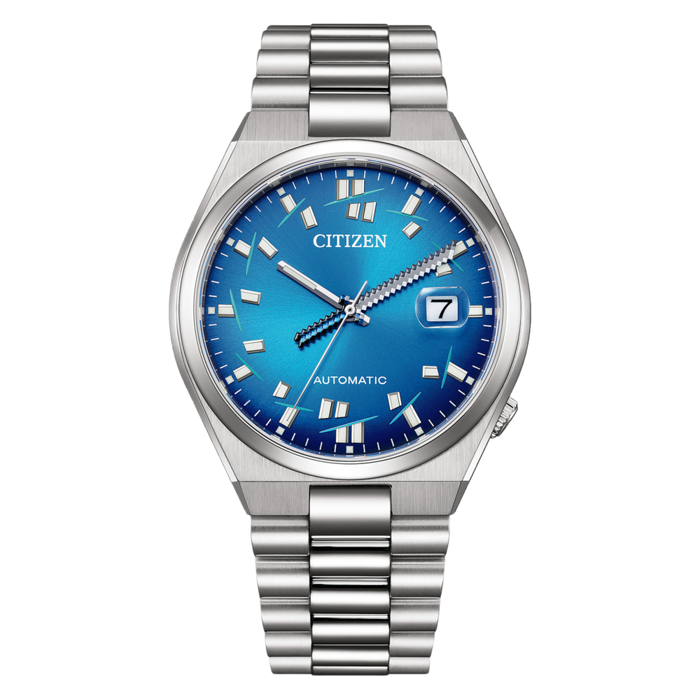 NJ0157-81L Homme Acier inoxydable Bleu ⌀ 40mm