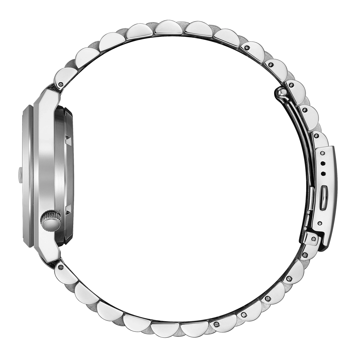 Montre bracelet en argent sur fond noir