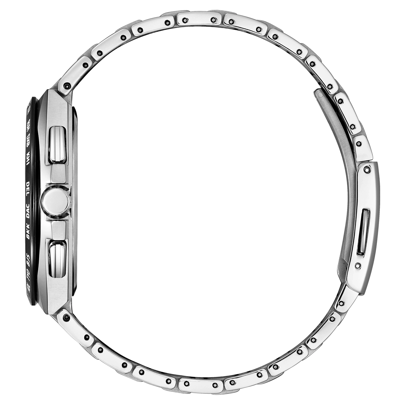 Montre bracelet en argent sur fond blanc