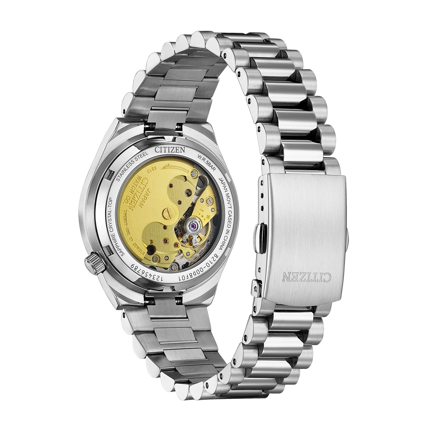 Citizen horloge van roestvrij staal met zichtbaar uurwerk