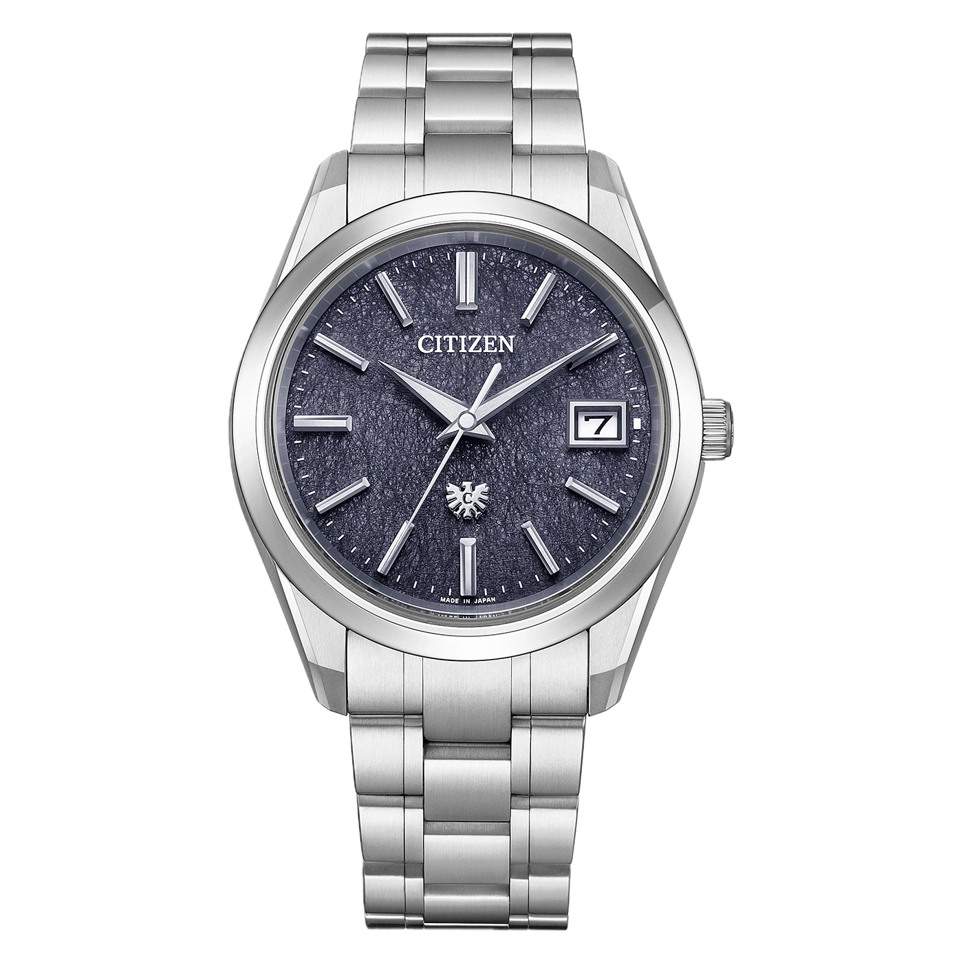 Montre citizen homme cadran bleu foncé bracelet argenté