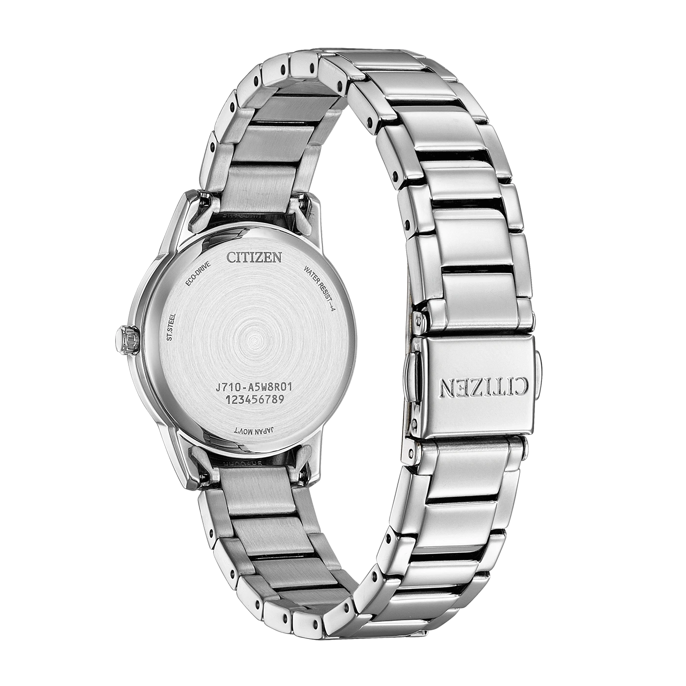 Een Citizen Eco-Drive horloge van roestvrij staal met band.