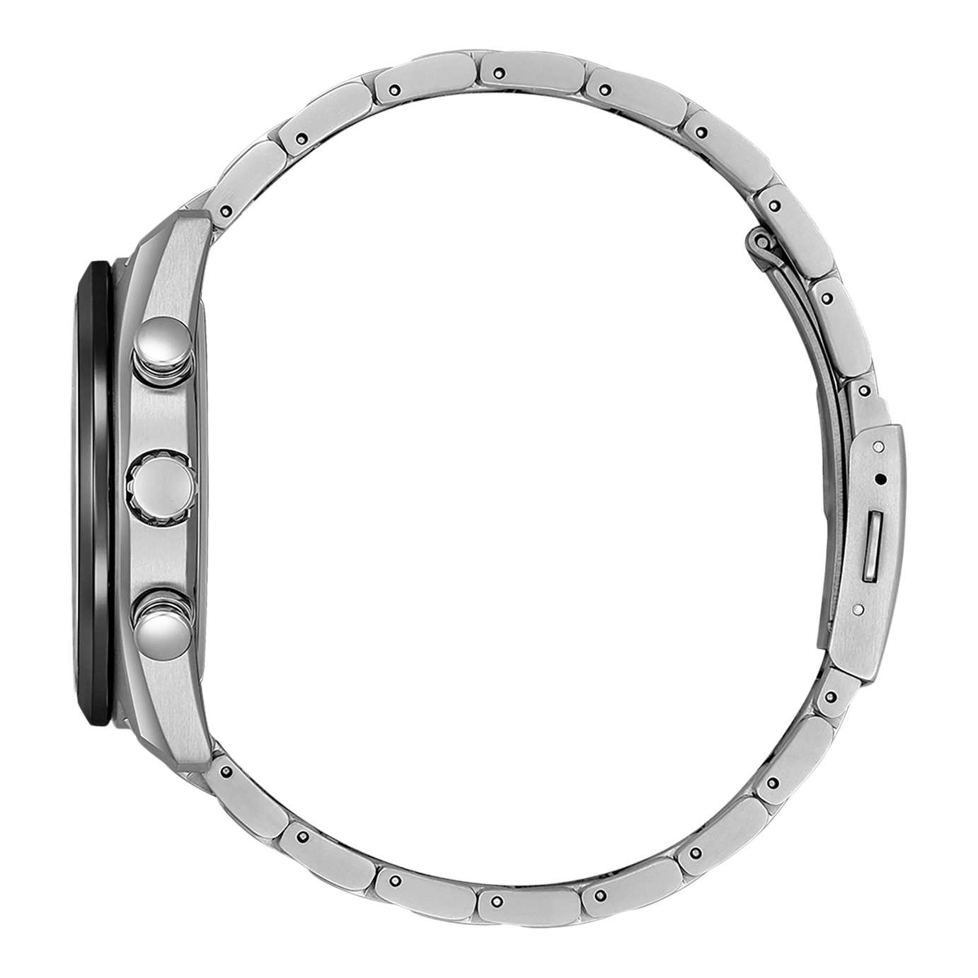 Montre bracelet en argent sur fond blanc
