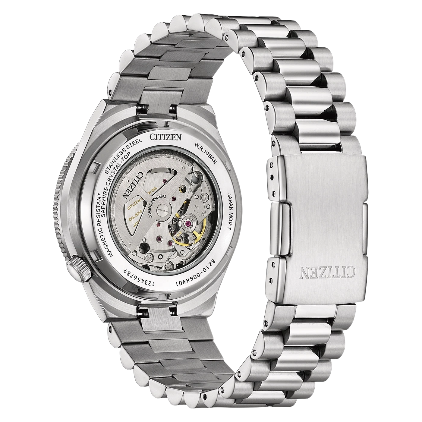 Montre Citizen avec mouvement apparent et bracelet en métal