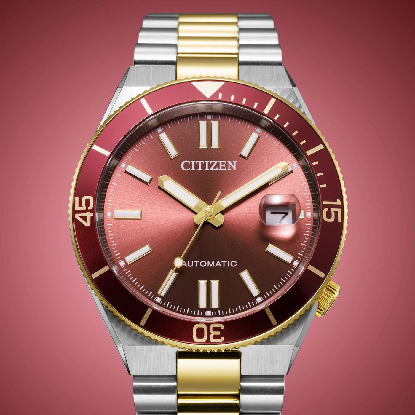 NJ0234-58X Homme Acier inoxydable Rouge ⌀ 40mm