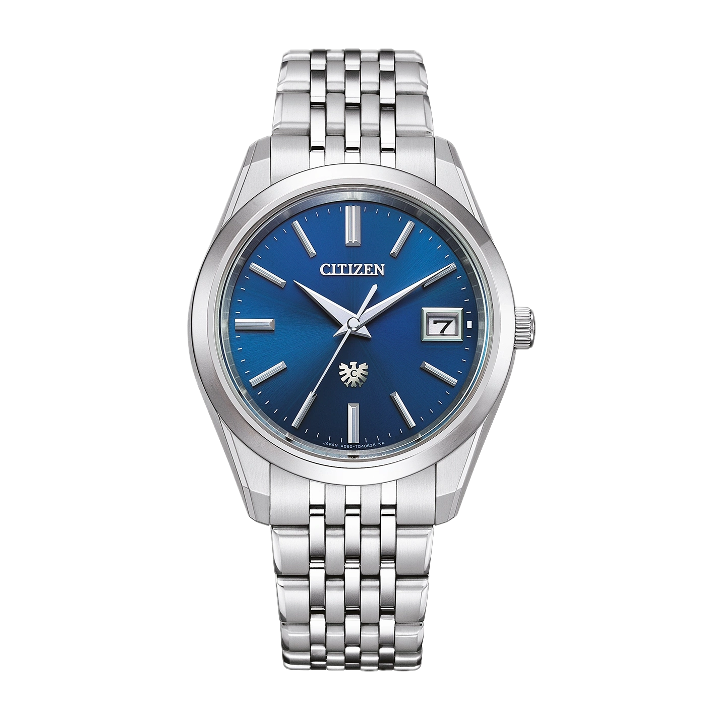Montre Citizen bleue pour homme avec bracelet en argent