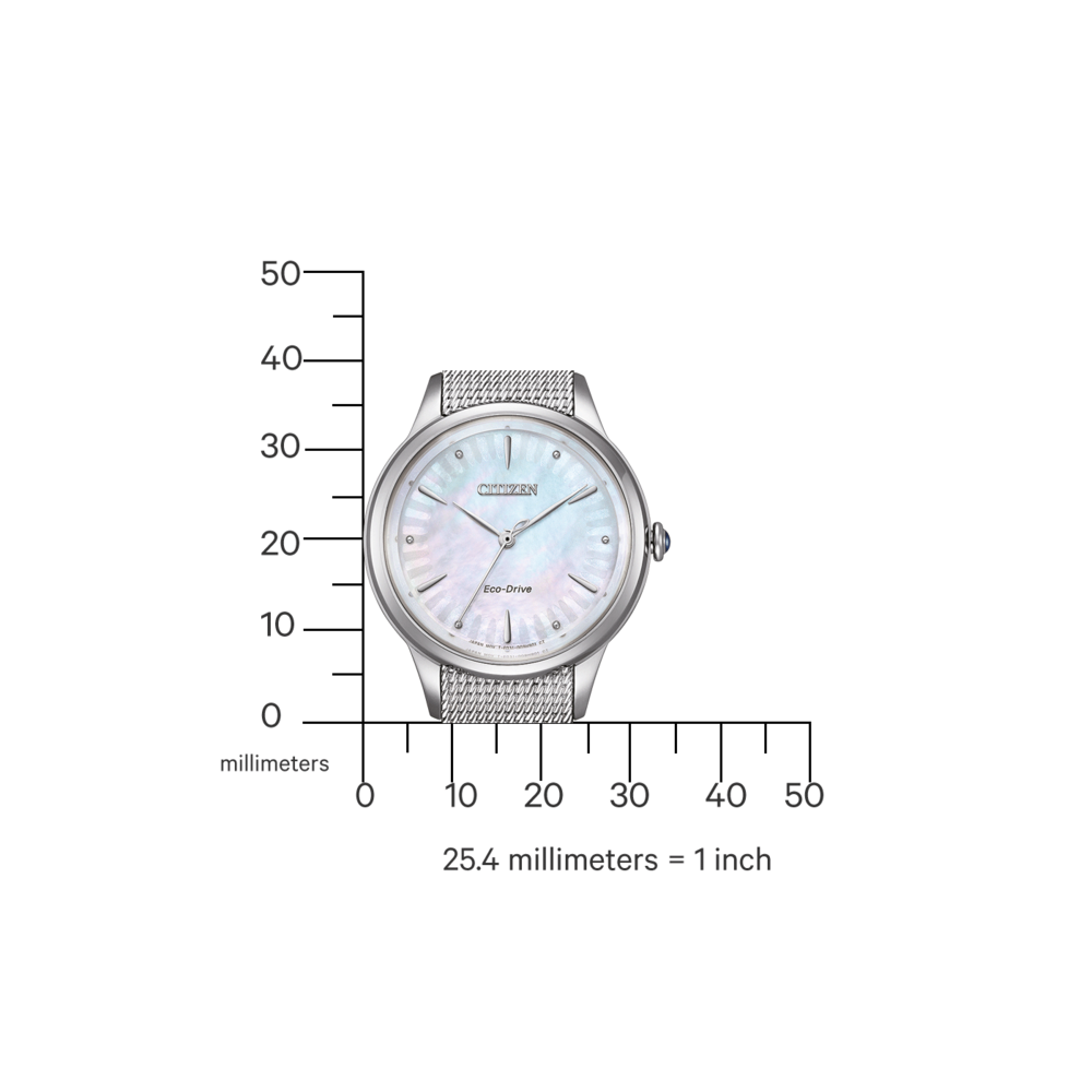 EM1150-86D Femme Acier inoxydable nacre blanche ⌀ 32mm