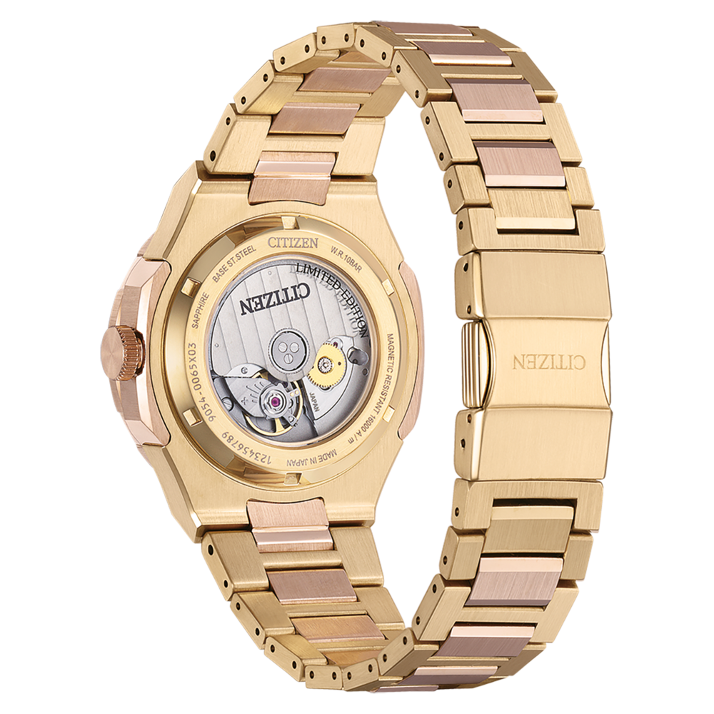 Montre Citizen, or, saphir, édition limitée, résistant au magnétisme, fabriquée au Japon