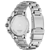 Dos de montre Citizen, acier inoxydable, Eco-Drive, verre saphir, radio-contrôlée, 20 bar