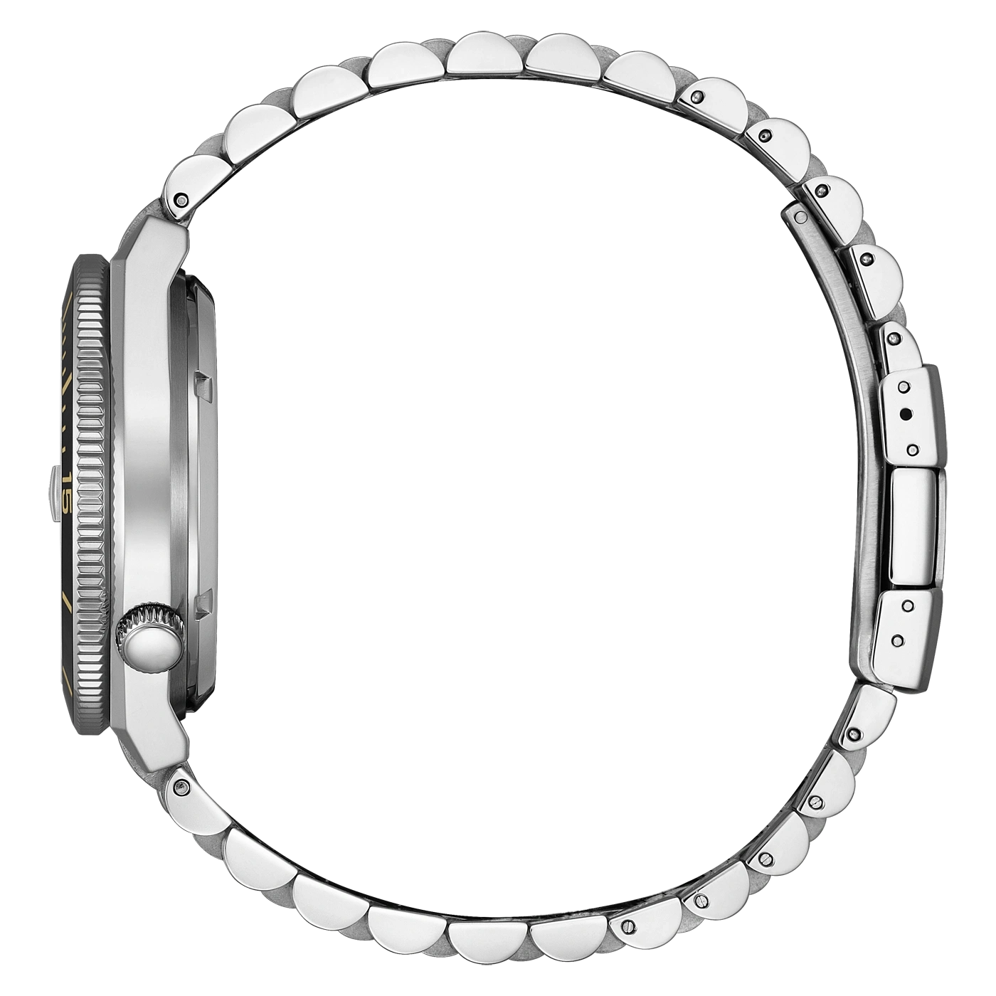 NJ0238-57E Homme Acier inoxydable Noir ø 40mm