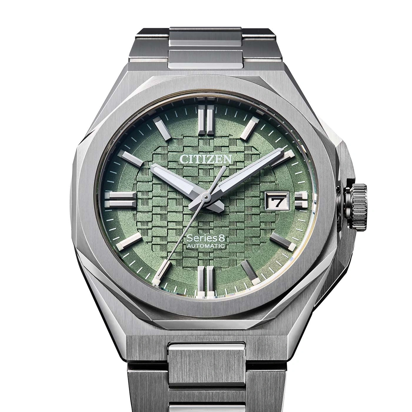 Montre homme Citizen Series 8 verte avec bracelet en acier