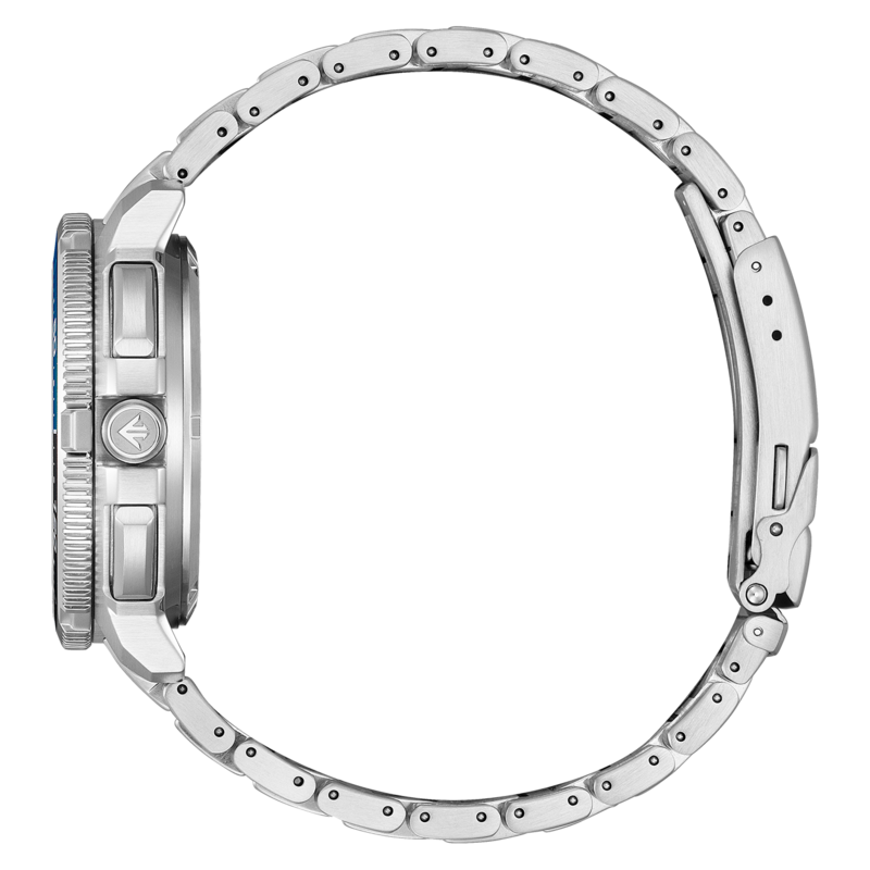 Edelstahl-Armbanduhr, Seitenansicht
