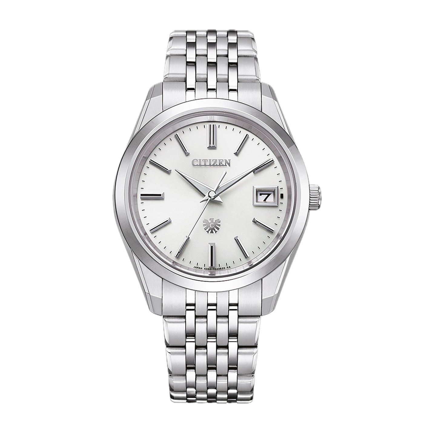 Montre Citizen argentée avec cadran blanc et bracelet métallique