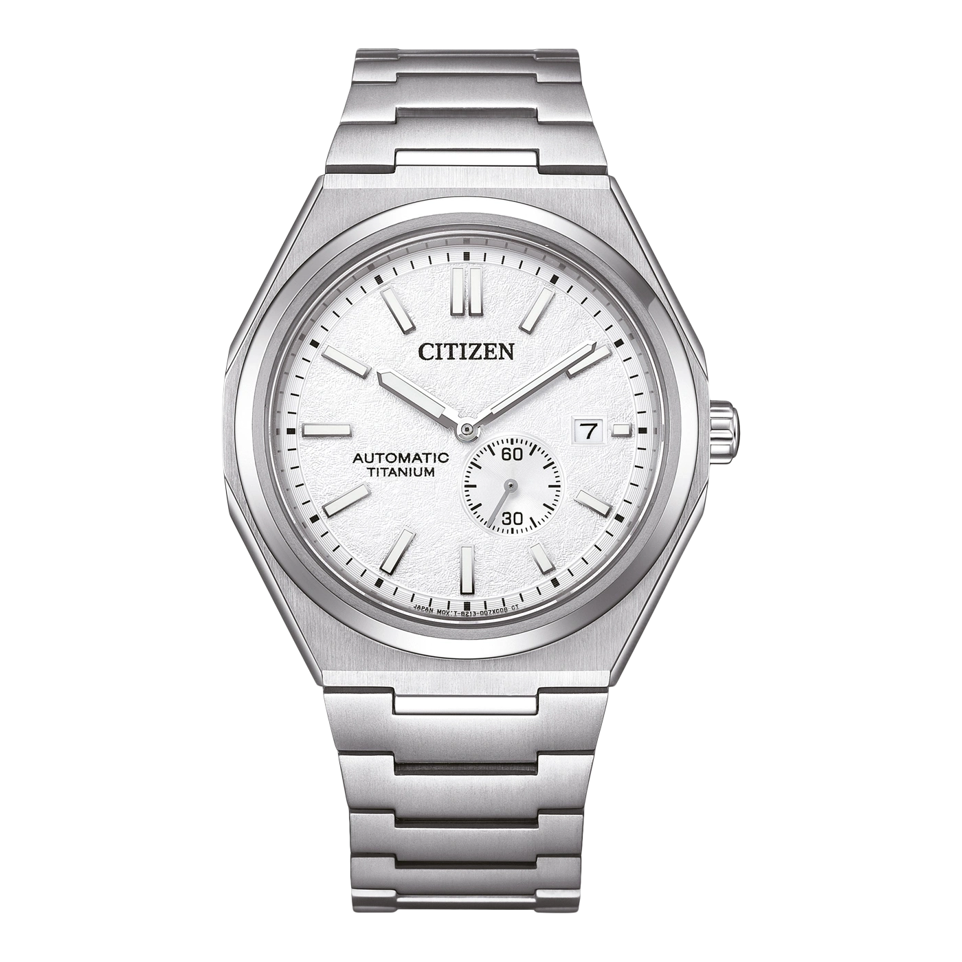 Montre Citizen homme bracelet argenté cadran blanc