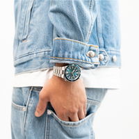 NJ0231-56L Homme Acier inoxydable Bleu ⌀ 40mm