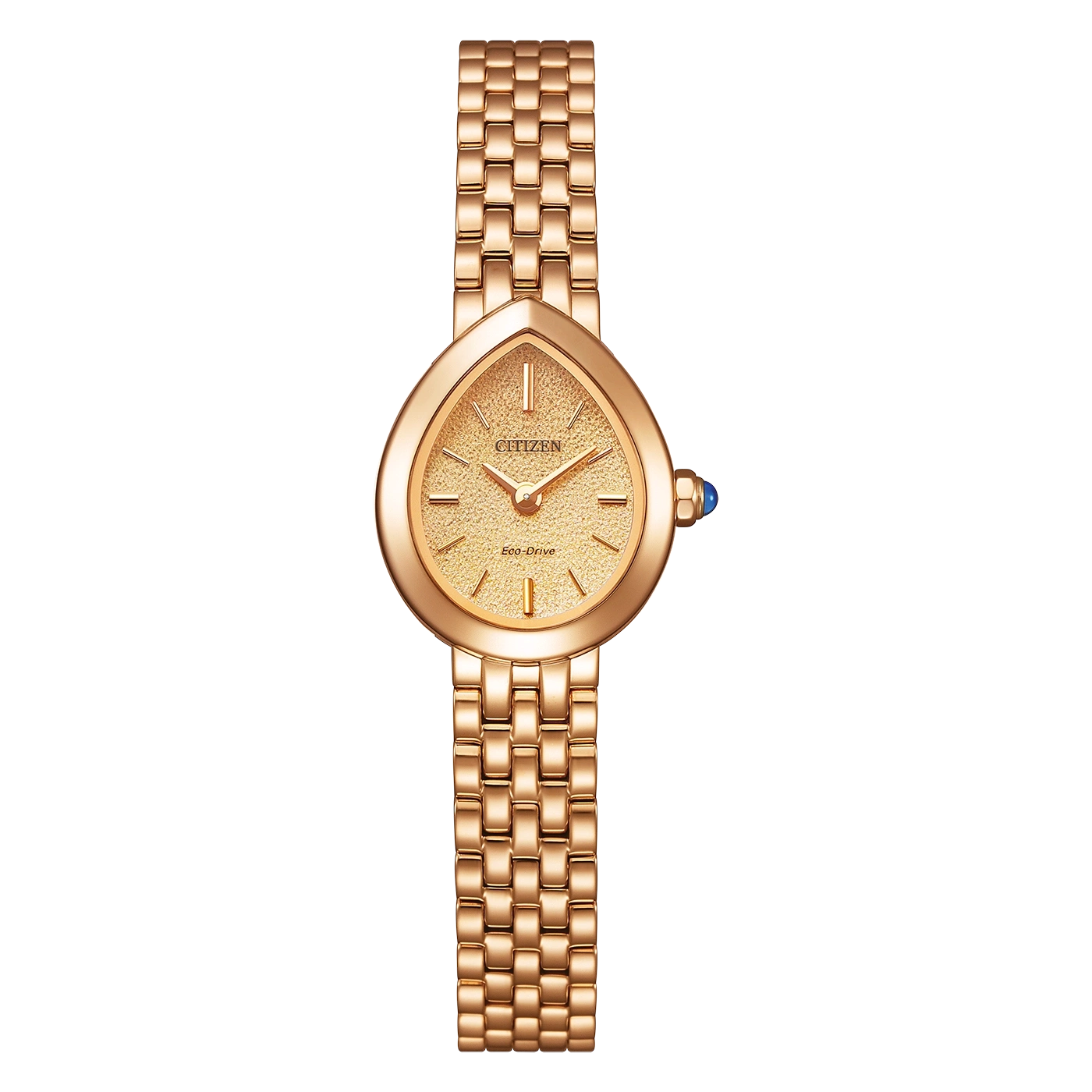 Montre-bracelet dorée femme avec cadran texturé et bracelet à maillons